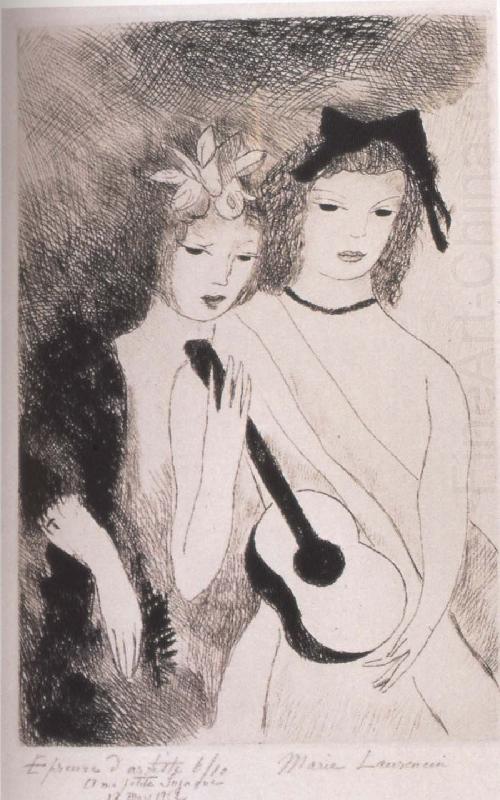 Marie Laurencin Woman Holding guitar oil painting picture